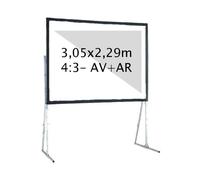 Ecran de projection valise 3,05x2,29m 4:3 Avant + Arrière