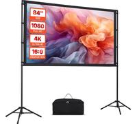 Écran de projection VEVOR (84 pouces) avec grand angle de 160° & double trépied, écran de projection pour projecteur intérieur & extérieur 16:9 4K HD, écran de cinéma portable avec sac de transport po