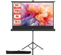 Écran de projection VEVOR Écran de projection sur pied (60 pouces) avec grand angle de 160°, écran de vidéoprojecteur pour projecteur intérieur & extérieur 16:9 4K HD, écran de cinéma portable avec sa