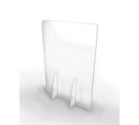 Écran de Protection pour Comptoir Magasins et Établissements 50x65cm - PET Polycarbonate Transparent de 4mm -ULTRA RÉSISTANT et STABLE - Séparateur pour Écoles et Supermarchés