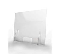 Écran de Protection pour Comptoir Magasins et Établissements 70x60cm - PET Polycarbonate Semi Transparent de 4mm - Écran pour comptoirs ULTRA RÉSISTANT et STABLE - Séparateur pour Écoles Supermarchés