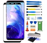 Écran de rechange compatible avec Samsung Galaxy S9 - Kit de réparation d'écran en verre extérieur avec cadre étanche et kit d'outils (pas de numérisateur, pas de LCD)