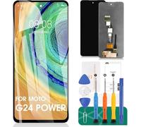 Écran de rechange pour Motorola Moto G24 LCD pour Moto G04/G24/G24 Power XT2421-2 XT2423-1 Kit de réparation d'écran tactile numériseur d'assemblage (noir, sans cadre)