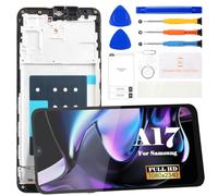 Écran de rechange pour Samsung Galaxy A17 5G OLED avec cadre 6,7" - FHD+ 1080 × 2340 90 Hz Assemblage complet (cadre noir) pour SM-A176B/SM-A176B/DS + outils de réparation professionnels complets