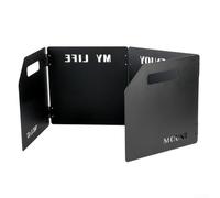 Écran de réchaud portable en acier inoxydable pour réchaud à gaz pliable et portable pour camping, pique-nique, randonnée, cuisine (noir)