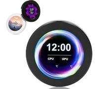 Écran de Refroidissement Liquide CPU, Contrôle de la Température en Temps Réel, écran d'affichage AIO Rotatif à 360 Degrés 2,1 Pouces avec Rétroéclairage Super Lumineux pour PC