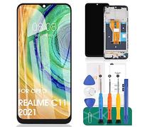 Écran de remplacement pour Oppo Realme C11 2021 pour Oppo Realme C20 Écran LCD pour Oppo Realme C21 Écran tactile Digitizer Assemblée RMX3231 Kits de réparation avec cadre (noir)