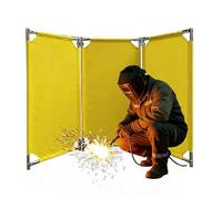 Écran De Soudage À 1 Panneau avec Cadre en Acier Inoxydable - Rideau De Protection Ignifuge, Portable Et Professionnel pour Atelier Ou Usine(58x180cm)