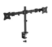Écran de support pour table à deux bras 2 Écrans 13-27 Bras inclinables et pivotants sur 360º max. Vesa 100x100 Hata 8kg