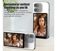 Écran de surveillance magnétique sans fil pour utiliser la caméra arrière du téléphone pour selfie, mise en miroir, vlog, diffusion en direct et enregistrement vidéo BLANC