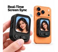 Écran de synchronisation magnétique sans fil pour selfies, moniteur d'écran de caméra arrière de téléphone pour vlog, diffusion en direct, enregistrement vidéo, selfies à distance en extérieur White