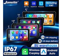 Écran de tableau de bord de moto Jansite 6,86/8,1 pouces, étanche IP67, navigation GPS portable pour moto, CarPlay sans fil, Android Auto, double Bluetooth 5.0, intercom WIFI pour casque, accessoires