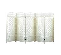 Écran De Tissage Pliable, Écran De Séparation De Pièce, Séparateur Décoratif,cloison De Pièce Courte,for Bureau,dortoir,étude,Ventilateur Unique:40 X 120cm(White,40x120cm-5 Panels)