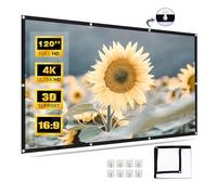 Ecran de Videoprojecteurs, Projecteur étanche épaissi Pliable écran, Double Face Anti-Plis Projection pour Vidéoprojecteurs, Fête, Hone Cinéma (120 Pouces)