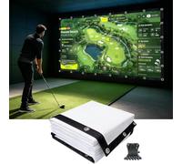 Écran d'impact pour simulateur de golf, écran d'impact de golf robuste pour garage, intérieur/studio, extérieur, 18 trous à œillets en acier inoxydable renforcé et cordons élastiques (3 x 2 m)