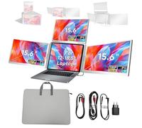 Ecran Externe Portable, Extension D'écran pour Ordinateur Portable 15.6inch | Pilotage Des Trois écrans Par Un Seul Câble,Rotation et Basculement Multi-angles Des Trois écrans,Panneau IPS,100 % sRGB