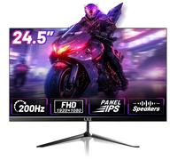 Écran Gaming 24,5"" Fhd 200Hz, Ips Rapide, 1Ms, Hdr, 99% Srgb, Haut-Parleurs Intégrés, Moniteur Pc Gamer Noir