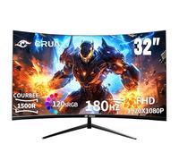 Ecran Gaming 32 Pouces Curved 1500R - Moniteur PC 180Hz (165Hz/144Hz) Full HD 1080P, FreeSync, 1ms, Anti-Lumière Bleue, FPS Racing Console Cran Incurve pour Gamer Confort Oculaire, Montage VESA