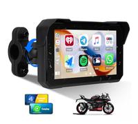 Écran GPS CarPlay pour Moto avec CarPlay sans Fil et Android Auto, écran Tactile Portable et étanche de 5 Pouces, Compatible Bluetooth et système de Surveillance de la Pression des pneus