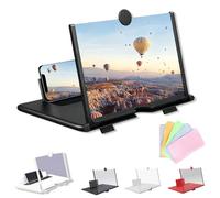Écran grossissant pour téléphone portable, 10/12 pouces, ultra HD, pliable, version loupe d'écran, support pour tous les smartphones, écran portable 3D pour personnes âgées (noir, 30,5 cm)