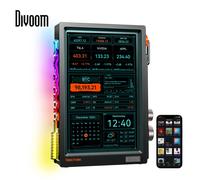 Écran HD intelligent à cadre Divoom Times | Horloge numérique DIY 10,1" | Calendrier météo des actions de crypto | Configuration du bureau cadeau technologique noir