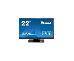 Ecran IIYAMA 21.5 Tactile PCAP 10 points ULTRA MINCE dalle IPS anti-reflet 1920x1080 4ms 250 cd/m2 1xHDMI 1xDisplayPort USB HUB (2x3.0) T2254MSC-B1AG