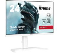 iiyama G-MASTER Red Eagle GB2470HSU-W6 - Écran LED - jeux - 24" - 1920 x 1080 Full HD (1080p) @ 180 Hz - Fast IPS - 300 cd/m² - 1000:1 - 0.2 ms - HDMI, DisplayPort - haut-parleurs - blanc, mat