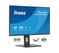 Ecran IIYAMA 24'' Ultra mince Noir IPS 1920x1080 100Hz 1ms 350cd/m² HDMI DP USB-C dock USB-C 4xUSB Haut-parleurs 15cm pied réglable + Pivot TCO