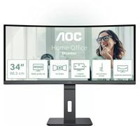 AOC CU34P3CV écran plat de PC 86,4 cm (34") 3440 x 1440 pixels UltraWide Quad HD LED Noir