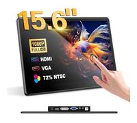 Écran industriel portable de 15,6 pouces avec écran tactile, moniteur portable mobile FHD 1920×1080 IPS pour écran portable HDMI USB-C compatible avec PC, ordinateur portable, PS5/4, Xbox, Mini PC/PS