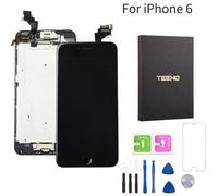 Ecran iPhone 6 Noir Complet TEENO + Outils Bouton Home Écouteur Interne Caméra+Verre Trempé