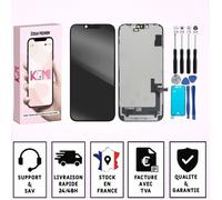 Écran iPhone - KOMI - iPhone 16E - LCD/InCell ou OLED - Châssis inclus - Outils & adhésif (Noir)