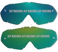Ecran Iridium Vert-Bleu pour Masque Moto Cross Quad VTT BMX JLP RACING