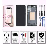 Écran - KOMI - Samsung S25 Plus (SM-S936) - OLED avec châssis et capteur d'empreinte - Noir - Outils inclus