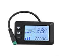 Écran LCD 5 broches pour vélo électrique, connecteur étanche, métriques précises, protocole n°2, fonctionne avec guidon de 22,2 mm, supports 24 V 36 V 48 V ABS adapté pour les trajets quotidiens