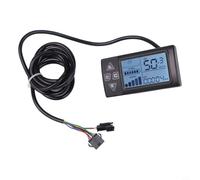 Écran LCD au lithium pour vélo électrique 24 V 36 V 48 V avec câble 5 broches et ligne lumineuse Corps ABS IP65 Compatible avec contrôleur OMD No.2 Convient aux guidons de 22,2 mm