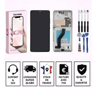 Écran LCD complet - KOMI - Samsung Galaxy S21 Plus (S21+) - Avec châssis - Vitre tactile fournie - Kit d'outils - Noir