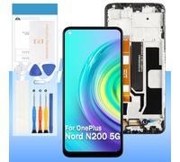 Écran LCD de rechange OEM pour OnePlus Nord N200 5G, pour OnePlus 1+ N200 5GDE2118 DE2117 6,5" (6,5") (noir avec cadre)