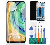 Écran LCD de rechange pour Motorola Moto E7 6,5" - Écran LCD de rechange pour Moto E7i/E7i - Kit de réparation avec cadre noir (ne convient pas pour Moto E7 6,2")