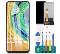 Écran LCD de rechange pour Oppo Realme Narzo 20 Pro pour Oppo Realme 7 4G (Global) RMX2161 RMX2155 Kit de réparation de numériseur tactile (noir, sans cadre)