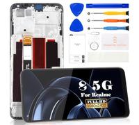 Écran LCD de rechange pour Realme 8 5G pour Realme 8 5G pour RMX3085 Kit de réparation de numériseur tactile (noir, avec cadre)