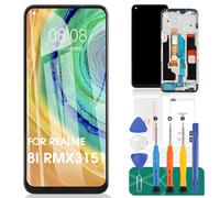 Écran LCD de rechange pour Realme 8i Touch RMX3151 - Kit de réparation de numériseur (noir, avec cadre)