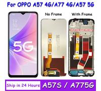 Écran LCD de remplacement pour Oppo A57 A77 4G/5G CPH2387 PFTM20 CPH2385 CPH2339, 6.56 pouces, écran d'affichage + panneau tactile numériseur A57S W Frame
