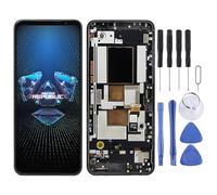 Écran LCD de téléphone Portable Écran LCD AMOLED d'origine pour for ASUS ROG Phone 5 ZS673KS 1B048IN I005DB I005DA numériseur Assemblage Complet avec Cadre (Noir) Partie du téléphone