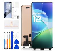 Écran LCD d'origine pour OnePlus 12 6,8" de remplacement pour Oneplus12 PJD110 CPH2573 CPH2581 CPH2583 Écran tactile Digitizer Assemblée avec kit de réparation (Noir avec fonction empreintes digitales