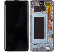 Ecran LCD et Vitre Tactile Soft Oled avec Châssis Bleu pour Galaxy S10 G973 G