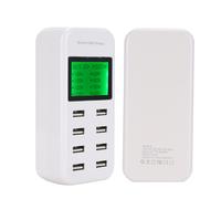 Écran LCD intelligent à 8 ports, chargeur USB Hub, Station d'extension d'alimentation, Dock blanc