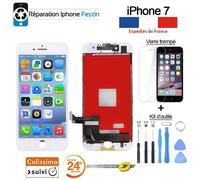 Écran LCD - iPhone - 7 - Blanc - Vitre tactile sur châssis - Kit outils inclus