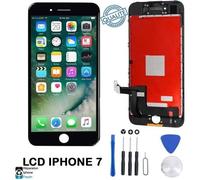 ÉCRAN LCD IPHONE 7 NOIR AVEC VITRE TACTILE SUR CHASSIS + OUTILS