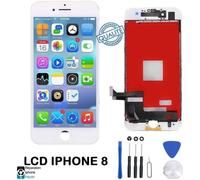 ÉCRAN LCD IPHONE 8 BLANC AVEC VITRE TACTILE SUR CHASSIS + OUTILS
